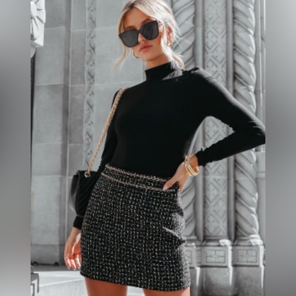 VICI Black multi colored tweed mini skirt - Picture 5 of 8